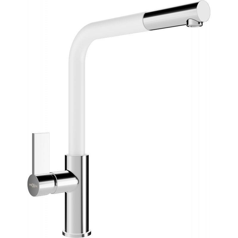Mexen Flora robinet de cuisine, Chrome/Blanc - 670401-02