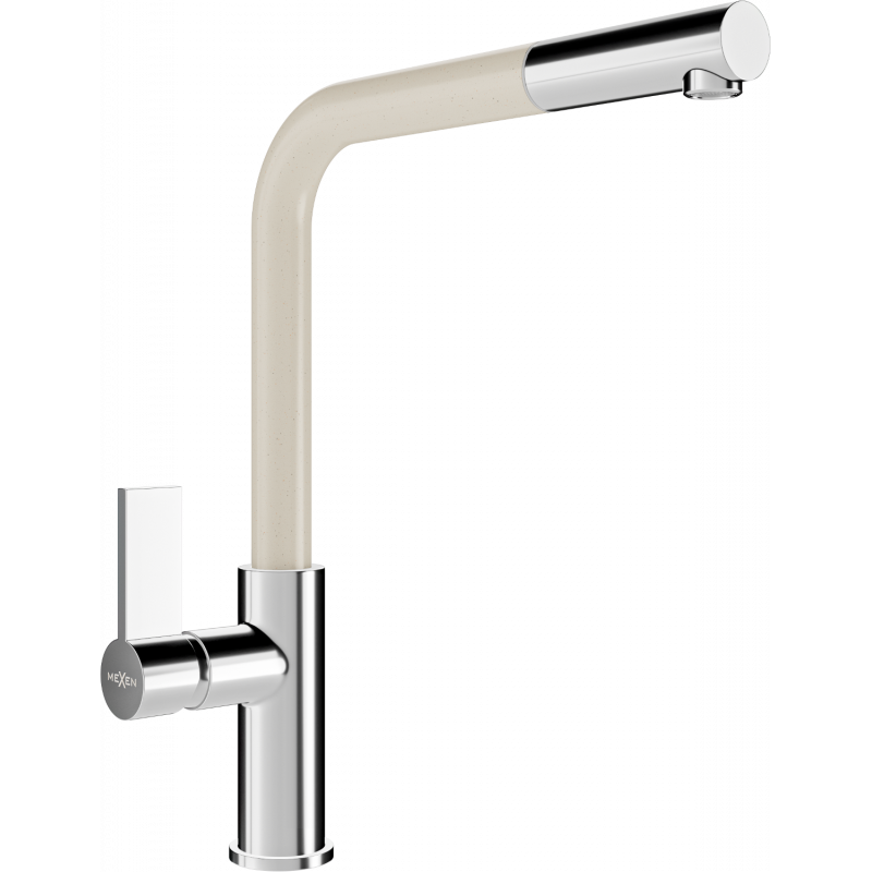 Mexen Flora robinet de cuisine, Chrome/Beige - 670401-09