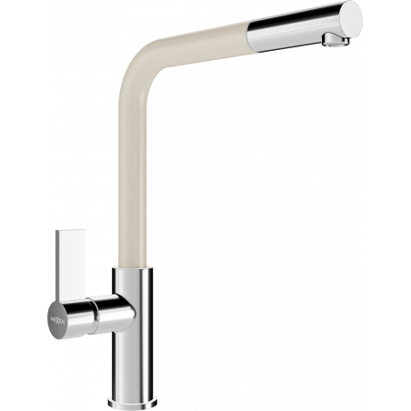 Mexen Flora robinet de cuisine, Chrome/Beige - 670401-09