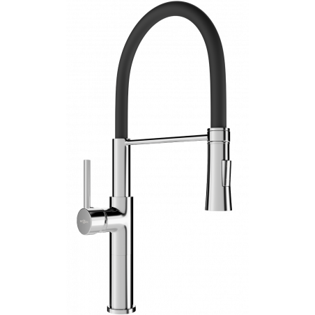 Mexen Dina robinet de cuisine, Chrome/Noir - 672701-07
