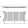 Mexen C11 radiateur plat 900 x 1300 mm, raccordement latéral, 1655 W, noir - W411-090-130-70