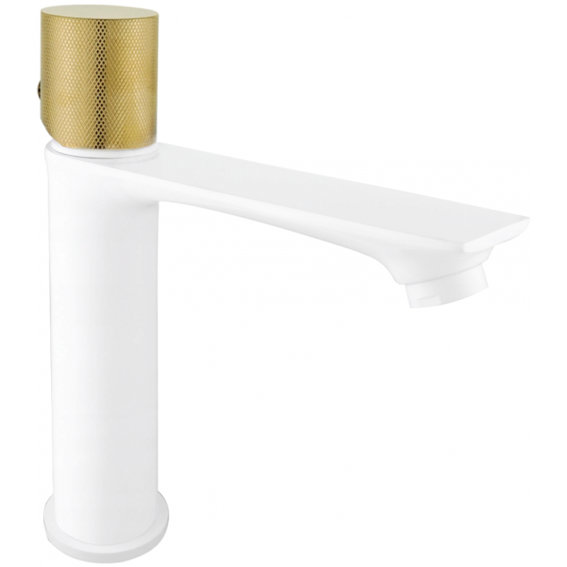 Mexen Royo One robinet de lavabo, blanc/doré - 72201-25