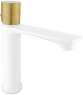 Mexen Royo One robinet de lavabo, Blanc/Or - 72201-25