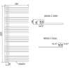 Mexen Neptun radiateur de salle de bain 1200 x 500 mm, 360 W, doré - W101-1200-500-00-50