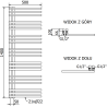 Mexen Neptun radiateur de salle de bain 1400 x 500 mm, 420 W, chrome - W101-1400-500-00-01