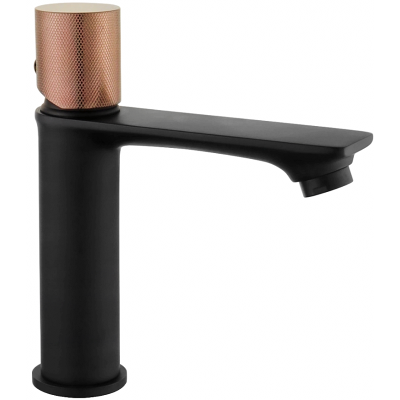 Mexen Royo One robinet de lavabo, Noir/Or rose - 72201-76