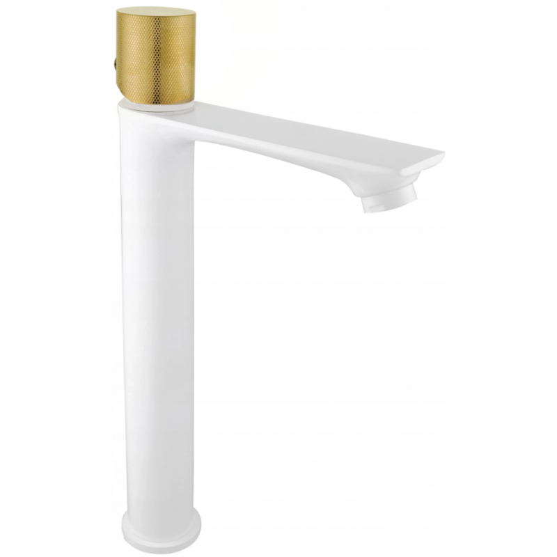 Mexen Royo One robinet de lavabo haut, Blanc/Or - 72211-25