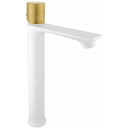 Mexen Royo One robinet de lavabo haut, Blanc/Or - 72211-25