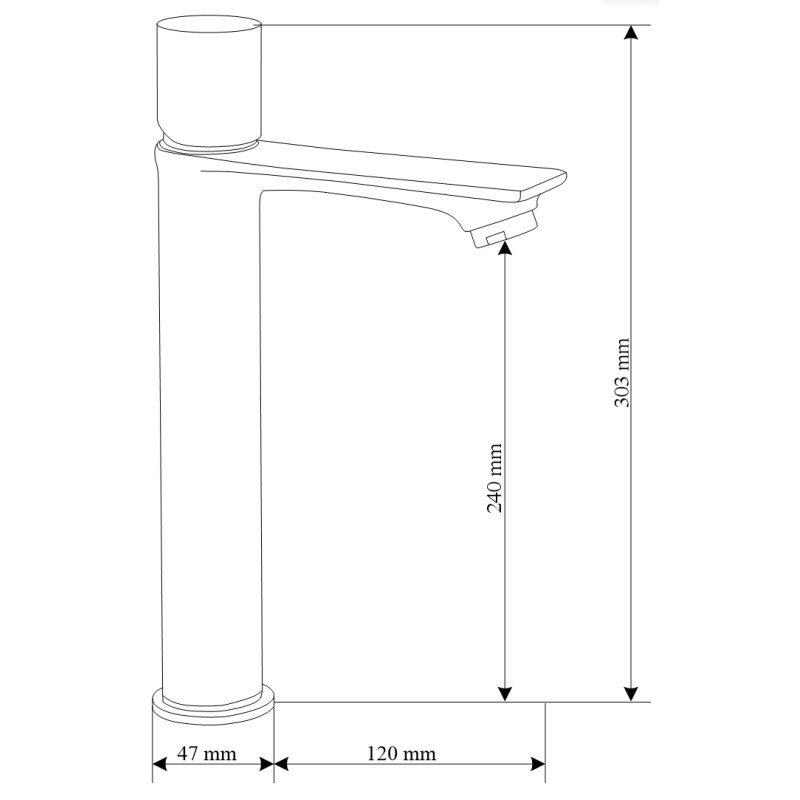 Mexen Royo One robinet de lavabo haut, gris armé brossé - 72211-66