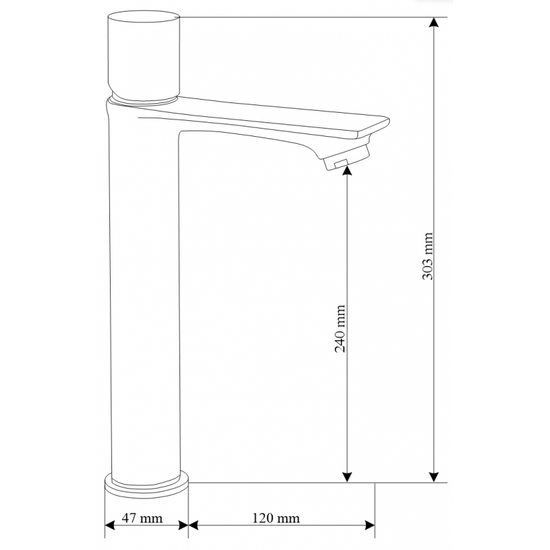 Mexen Royo One robinet de lavabo haut, chrome/noir - 72211-77