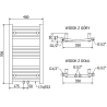 Mexen Ares radiateur de salle de bain 700 x 400 mm, 189 W, chrome - W102-0700-400-00-01