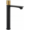 Mexen Royo One robinet de lavabo haut, Noir/Or - 72211-75
