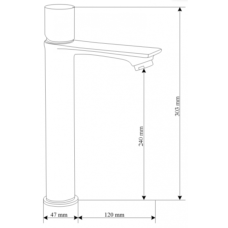 Mexen Royo One robinet de lavabo haut, noir/or rose - 72211-76