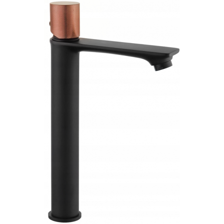 Mexen Royo One robinet de lavabo haut, Noir/Or rose - 72211-76