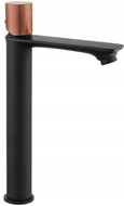 Mexen Royo One robinet de lavabo haut, Noir/Or rose - 72211-76