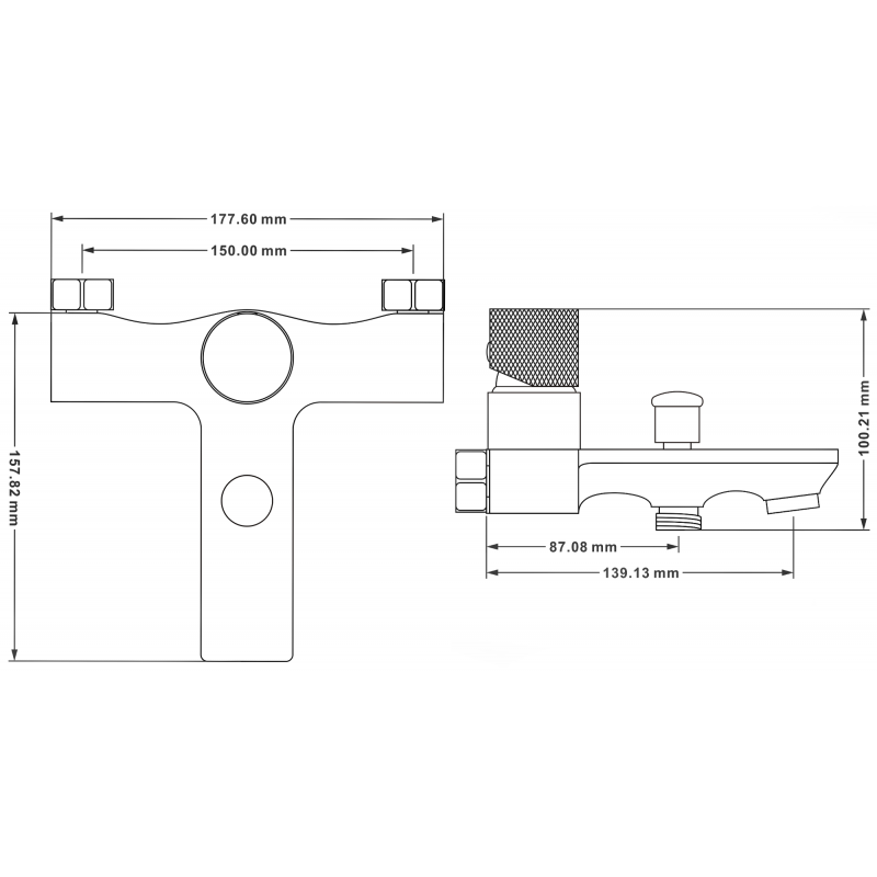 Mexen Royo One robinet de baignoire, chromé/noir - 72231-07