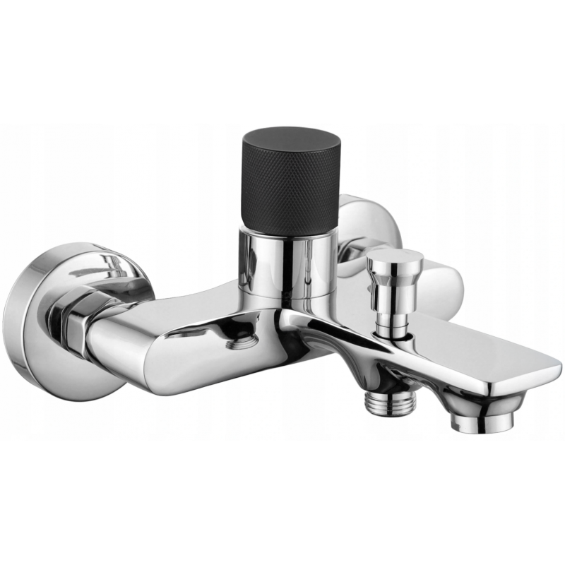 Mexen Royo One robinet de bain, Chrome/Noir - 72231-07