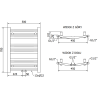 Mexen Ares radiateur de salle de bain 700 x 500 mm, 226 W, doré - W102-0700-500-00-50