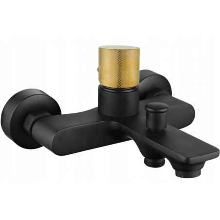 Mexen Royo One robinet de baignoire, noir/doré - 72230-75