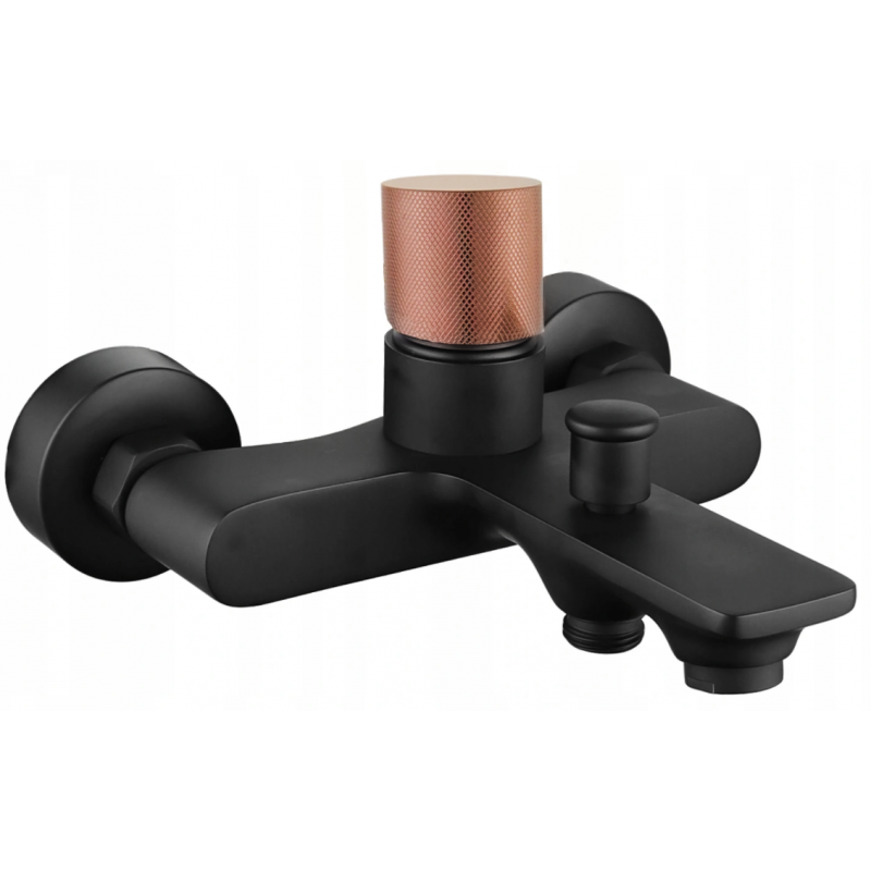 Mexen Royo One robinet de baignoire, noir/rose doré - 72230-76