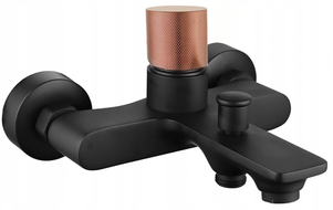 Mexen Royo One robinet de baignoire, noir/rose doré - 72230-76