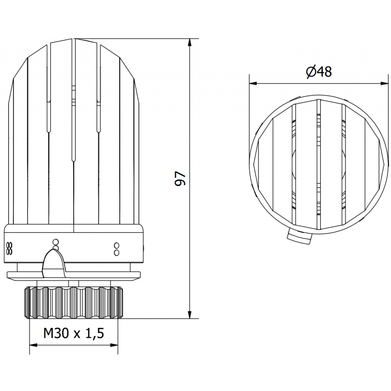 Mexen Uni-Term tête thermostatique pour radiateur, blanche - W908-003-20