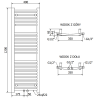 Mexen Ares radiateur de salle de bain 1200 x 400 mm, 349 W, chromé - W102-1200-400-00-01