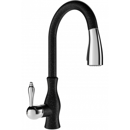 Mexen Savita robinet de cuisine, Noir moucheté - 672601-76