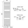 Mexen Ares radiateur de salle de bain 1800 x 500 mm, 647 W, chromé - W102-1800-500-00-01
