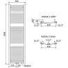 Mexen Ares radiateur de salle de bains 1800 x 500 mm, 647 W, doré - W102-1800-500-00-50