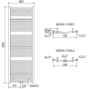 Mexen Ares radiateur de salle de bains 1800 x 600 mm, 757 W, doré - W102-1800-600-00-50