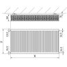 Mexen C33 radiateur à plaque 500 x 1100 mm, raccordement latéral, 2223 W, noir - W433-050-110-70