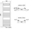 Radiateur de salle de bain Mexen Helios 1500 x 500 mm, 534 W, chromé - W103-1500-500-00-01