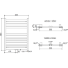 Mexen Uran radiateur de salle de bains 800 x 600 mm, 336 W, chrome - W105-0800-600-00-01