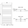 Mexen Uran radiateur de salle de bains 1200 x 600 mm, 492 W, chromé - W105-1200-600-00-01