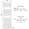 Mexen Hades radiateur de salle de bain 1200 x 400 mm, 472 W, anthracite - W104-1200-400-00-66