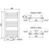 Mexen Mars radiateur de salle de bains 700 x 400 mm, 188 W, chromé - W110-0700-400-00-01