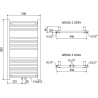 Mexen Mars radiateur de salle de bain 900 x 500 mm, 292 W, chrome - W110-0900-500-00-01
