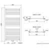 Mexen Mars radiateur de salle de bain 1200 x 600 mm, 487 W, chrome - W110-1200-600-00-01