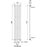 Mexen Oregon radiateur décoratif 1800 x 360 mm, 604 W, anthracite - W202-1800-350-00-66