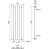 Mexen Boston radiateur décoratif 1200 x 452 mm, 611 W, anthracite - W213-1200-452-00-66
