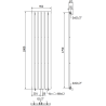Radiateur décoratif Mexen Boston 1800 x 452 mm, 888 W, anthracite - W213-1800-452-00-66