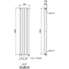 Mexen Dallas radiateur décoratif 1600 x 360 mm, 1039 W, anthracite - W214-1600-360-00-66