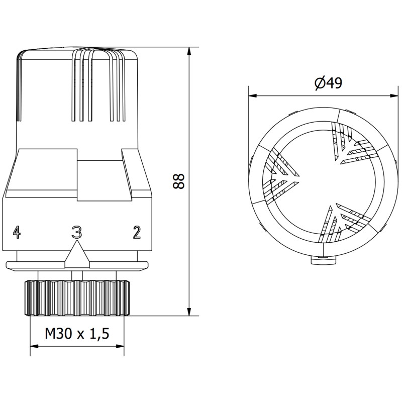 Mexen Uni-G tête thermostatique pour radiateur, anthracite - W908-002-66