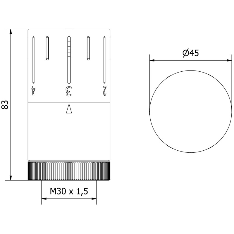 Mexen Uni-T tête thermostatique de radiateur, chromée - W908-005-01