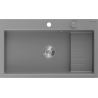 Mexen Omar évier en granit 1 bac 800 x 480 mm, gris, siphon chromé - 6520801005-71