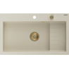 Mexen Omar évier en granit 1 bac 800 x 480 mm, beige, siphon doré - 6520801005-69-G