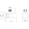 Mexen R1 vanne d’angle pour robinet 1/2"x3/8", doré - 79970-50