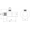 Mexen T vanne d'angle pour robinet 1/2"x3/8", noir - 79973-70