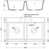 Mexen Hektor évier en granit 2 bacs 800 x 480 mm, blanc, siphon chromé - 6521802000-20